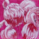 Pink Flamingoes painting by Barbara King